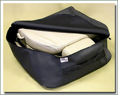 Beige Nylon Map Pocket / Cargo Cover For Toyota Land Cruiser LC100 Front Seat Back (1998-2007)